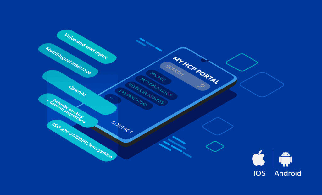 AI powered HCP portal mobile app
