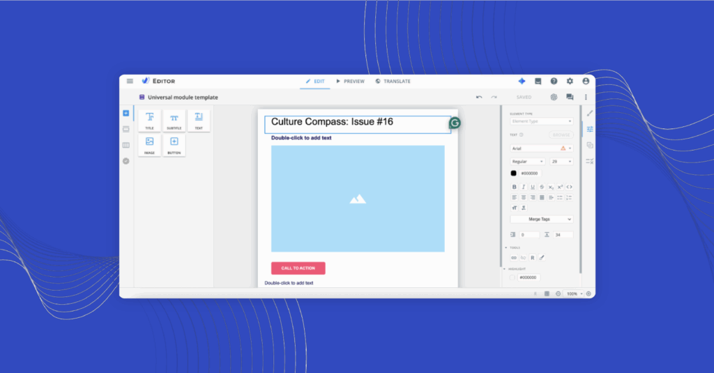 Building an email with modules and blocks in eWizard