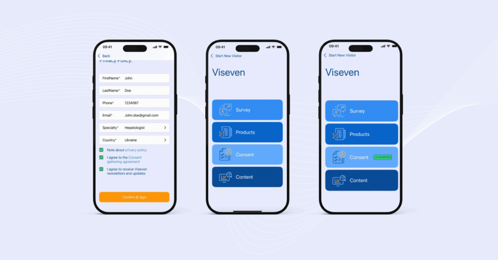 App for gathering consent during pharma events