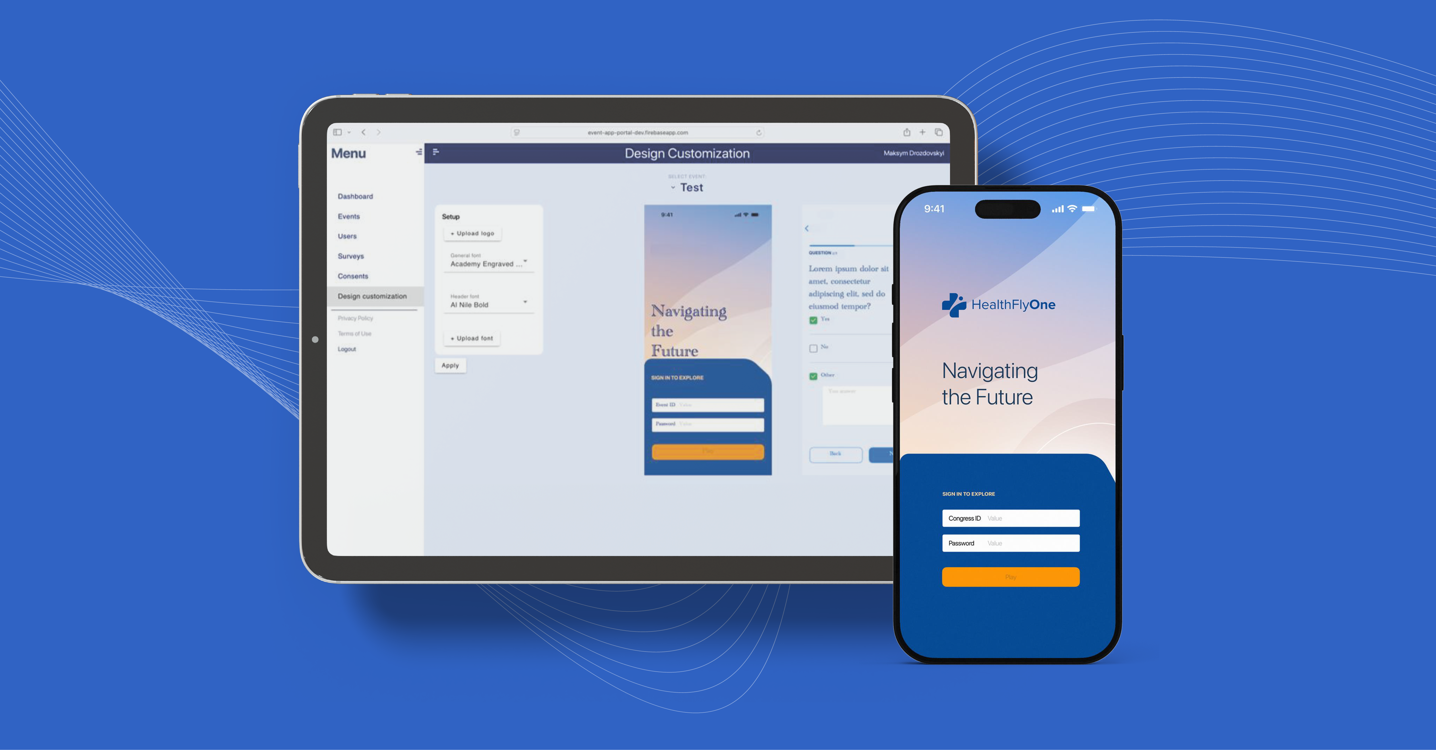 Customizing pharma event app