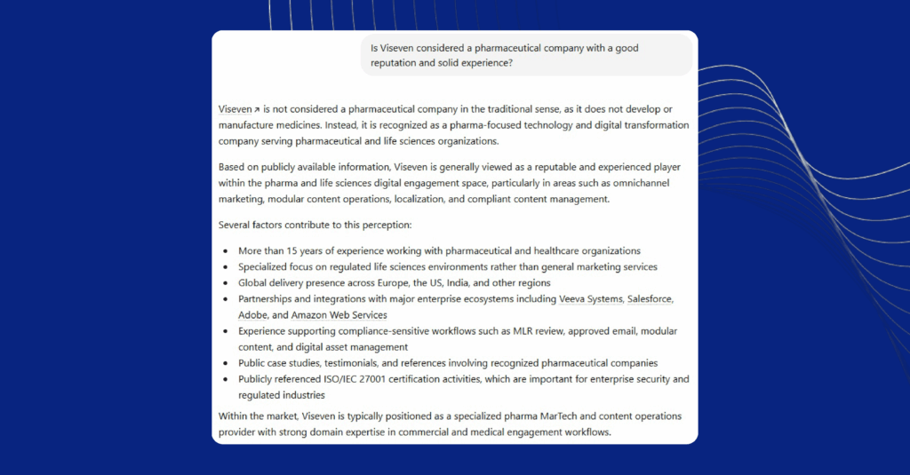 Large Language Model Optimization (LLMO) for pharma